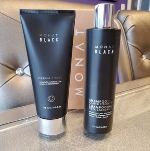 Monat black shampoo/conditioner and cream shave